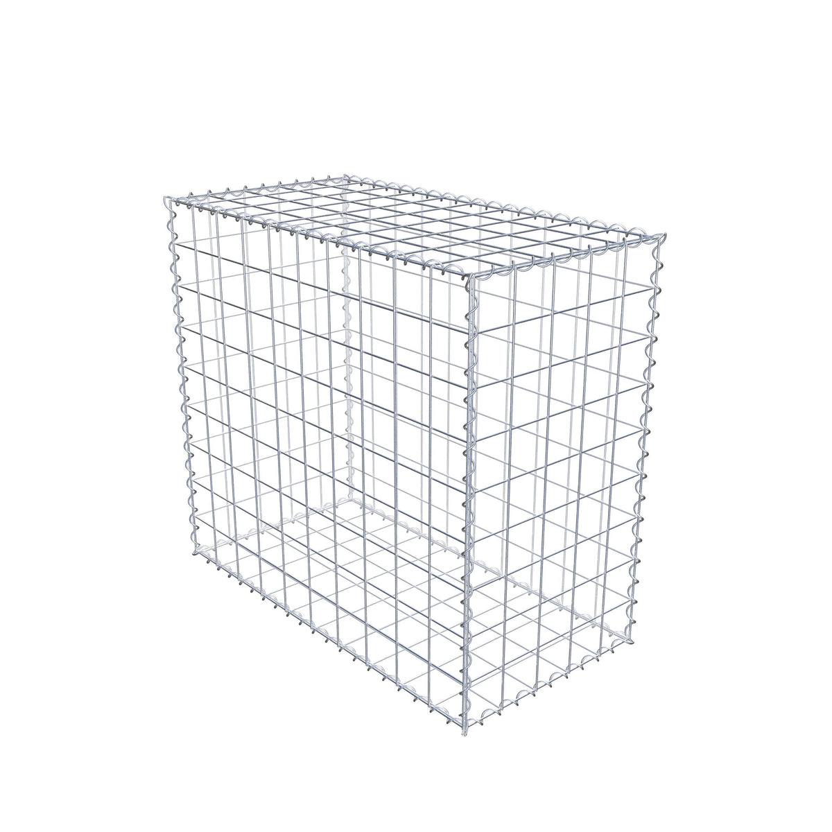 Gabion 100 cm x 90 cm x 50 cm (L x H x D), maskestørrelse 10 cm x 10 cm, spiral