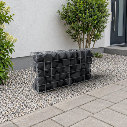 Gabbione 100 cm x 50 cm x 20 cm (L x H x P), maglia 10 cm x 10 cm, spirale
