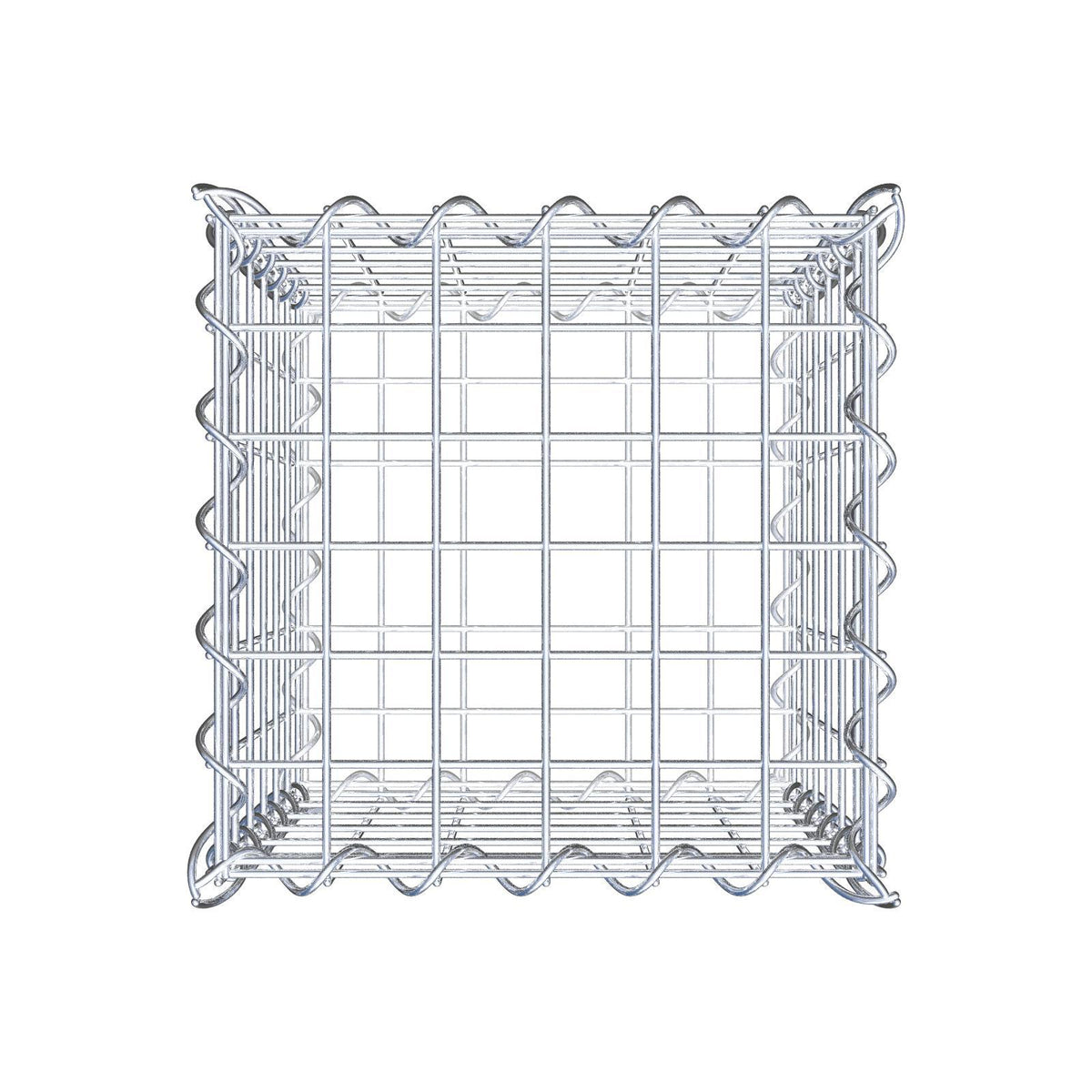 Gabião 30 cm x 30 cm x 30 cm (C x A x P), malhagem 5 cm x 5 cm, espiral