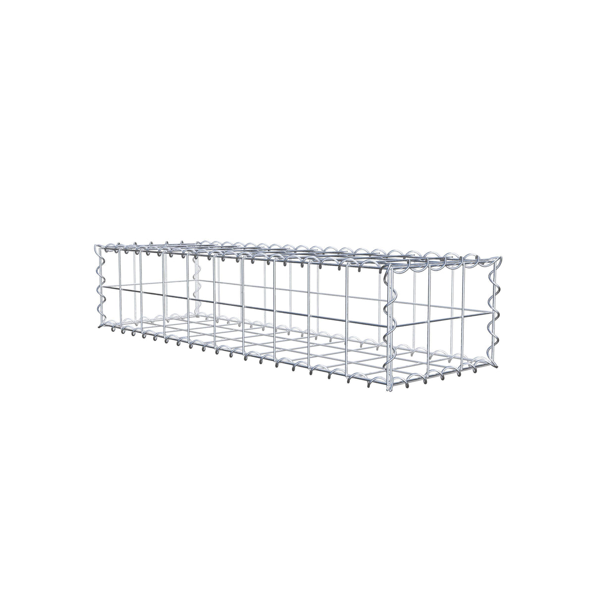 Gabbione 100 cm x 20 cm x 30 cm (L x H x P), maglia 10 cm x 10 cm, spirale