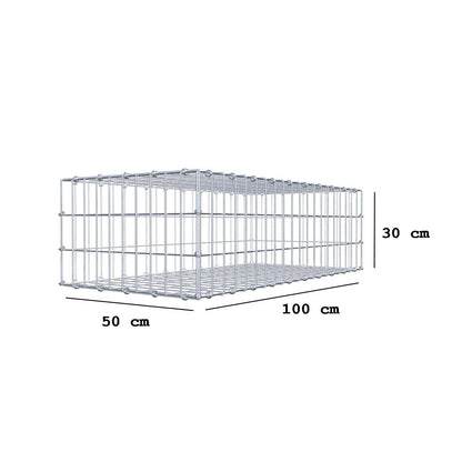 Gabion 100 cm x 30 cm x 50 cm (L x H x P), mailles 5 x 10 cm, anneau en spirale