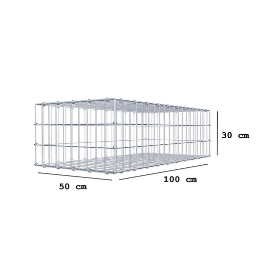 Gabion 100 cm x 30 cm x 50 cm (L x H x P), mailles 5 x 10 cm, anneau en spirale