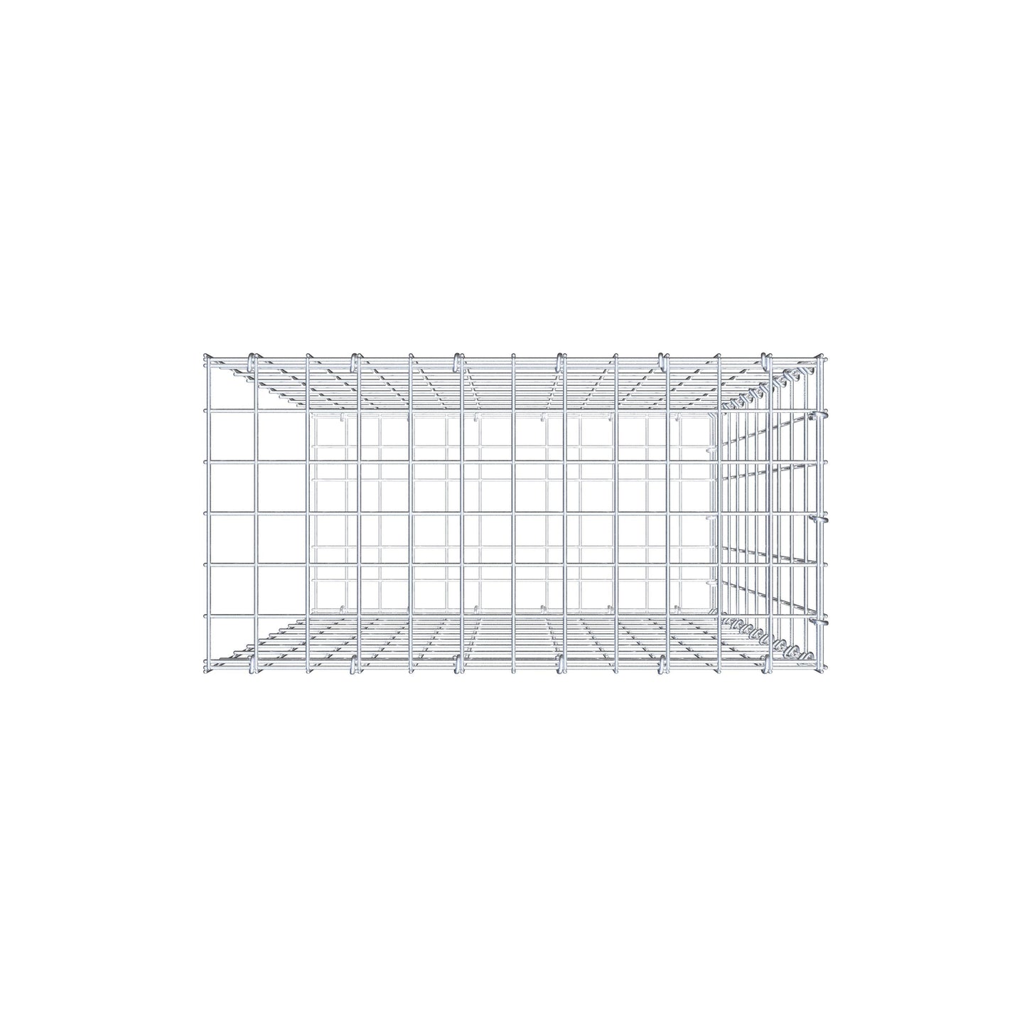 Gabião tipo 2 100 cm x 60 cm x 30 cm, malhagem 5 cm x 10 cm, anel C