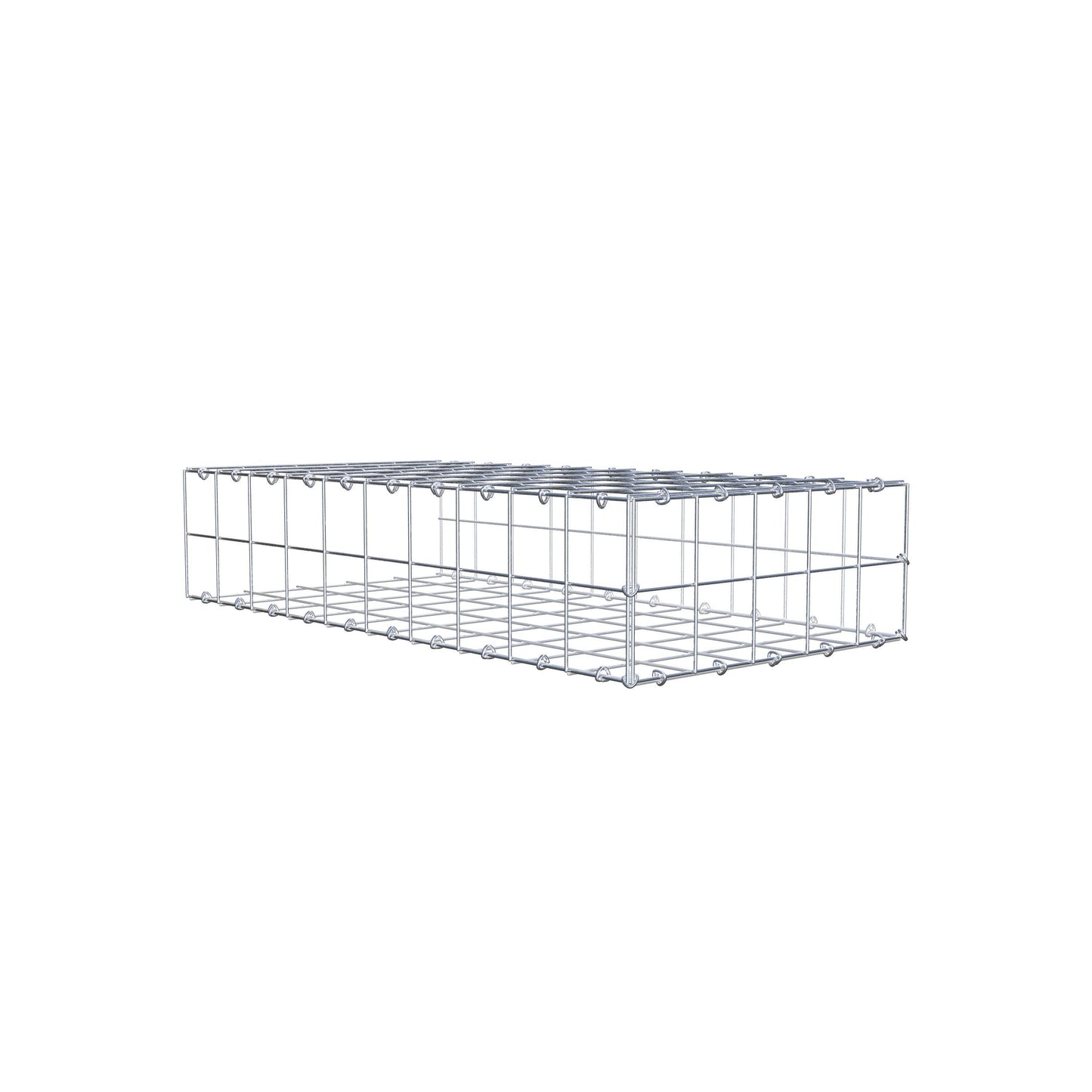 Mounted gabion type 2 100 cm x 20 cm x 50 cm (L x H x D), mesh size 10 cm x 10 cm, C-ring
