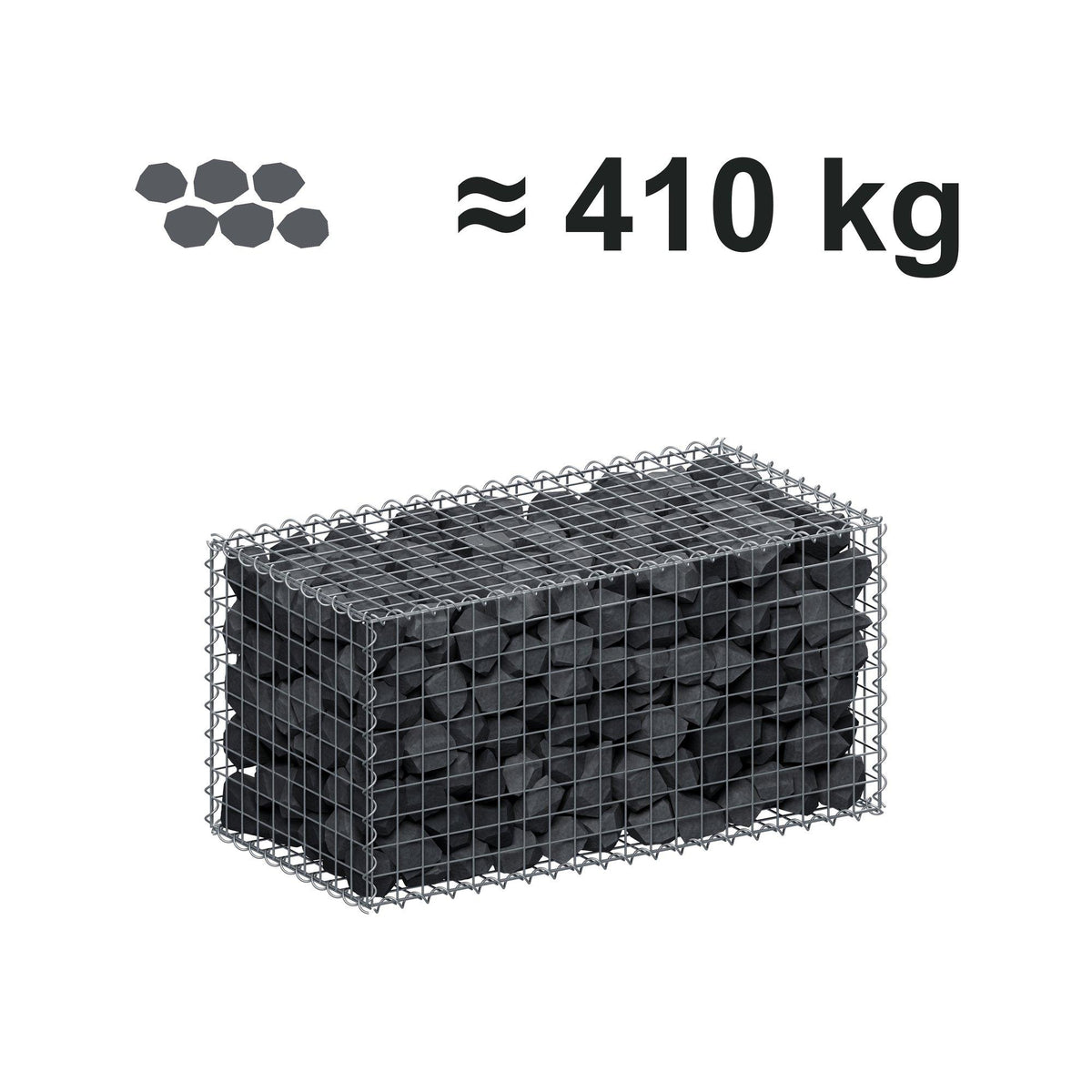 Gabion 100 cm x 50 cm x 50 cm (L x H x P), mailles 5 cm x 5 cm, spirale