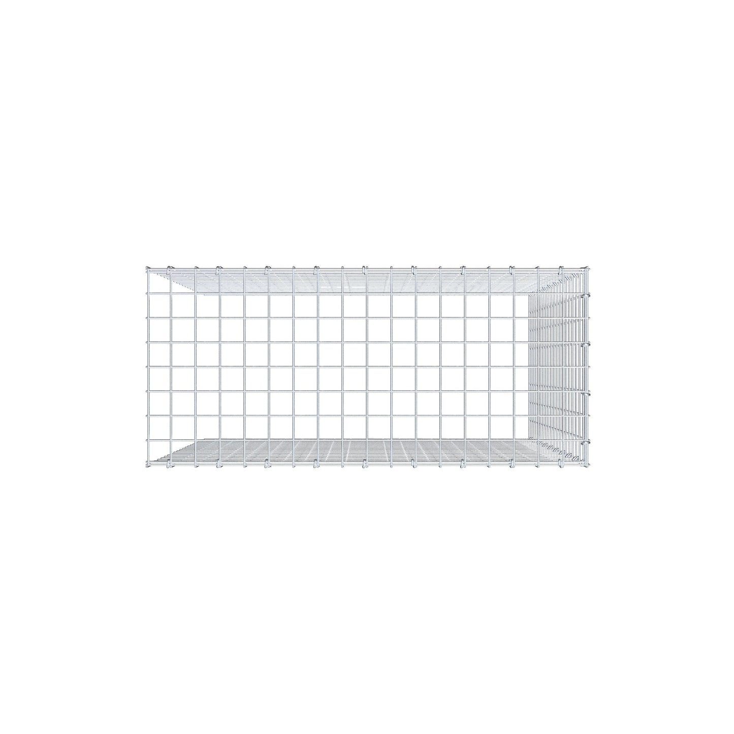 Gabbione aggiuntivo tipo 4 100 cm x 90 cm x 40 cm (L x H x P), maglia 5 cm x 5 cm, anello a C