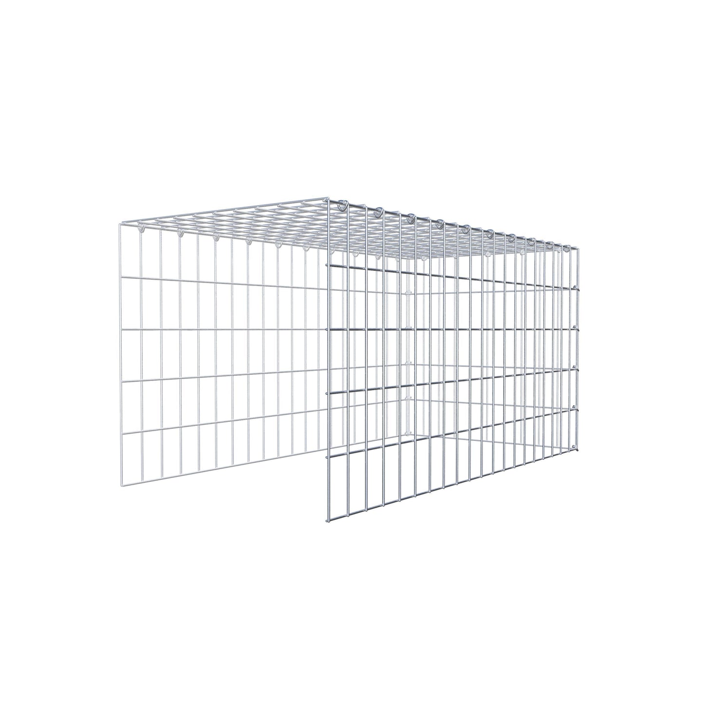 Gabbione aggiuntivo tipo 4 100 cm x 50 cm x 50 cm (L x H x P), maglia 5 cm x 10 cm, anello a C