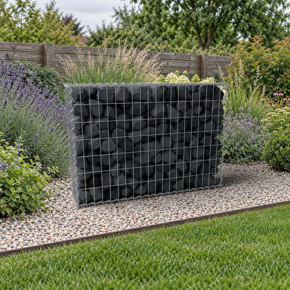 Gabião 100 cm x 70 cm x 20 cm (C x A x P), malhagem 5 cm x 10 cm, espiral