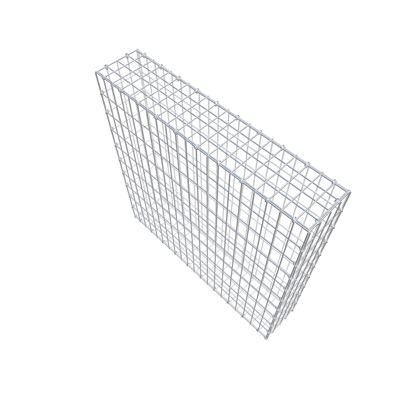 Gabião 100 cm x 100 cm x 20 cm (C x A x P), malhagem 5 cm x 10 cm, anel C