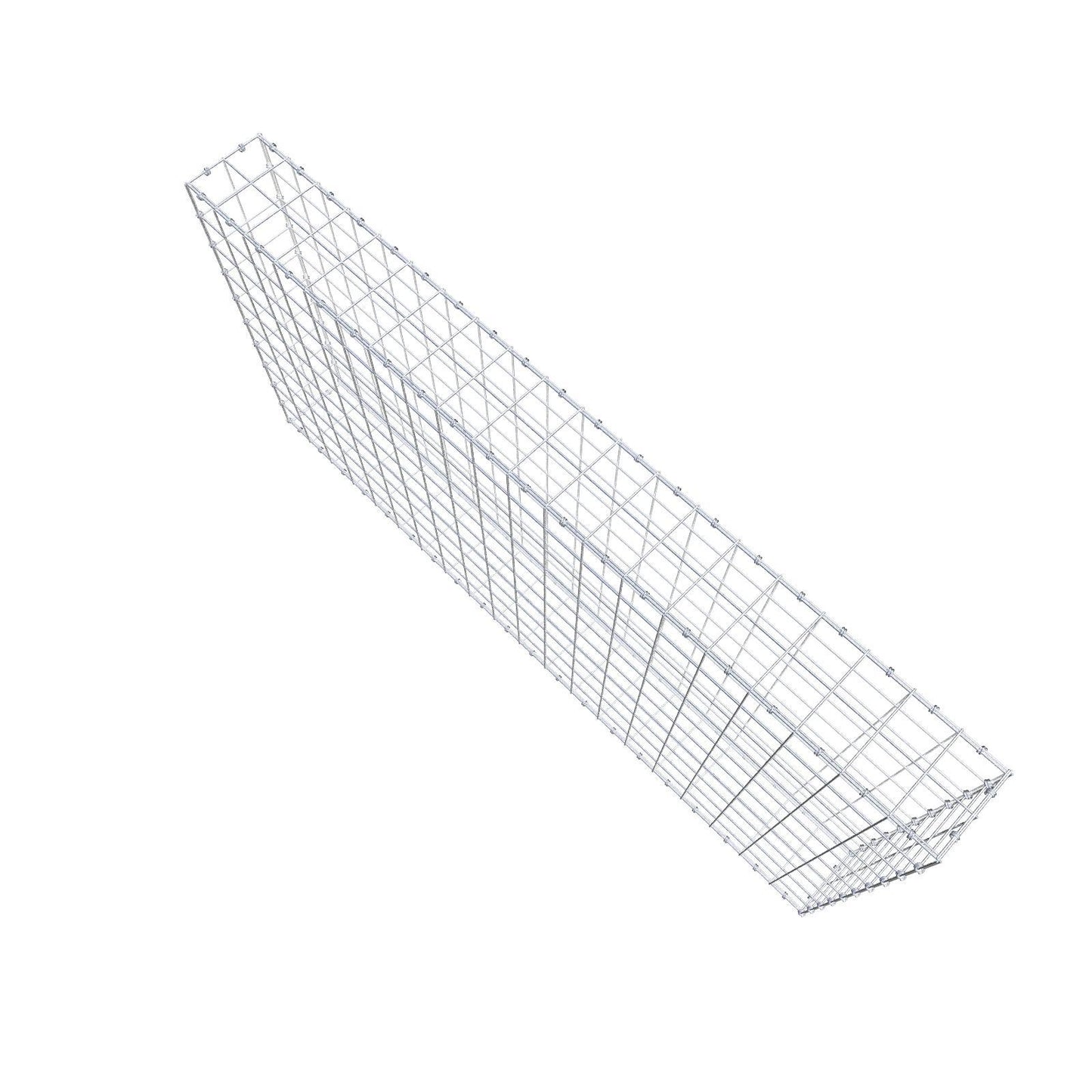 Gabion 200 cm x 100 cm x 20 cm (L x H x D), maskestørrelse 10 x 10 cm, spiralring