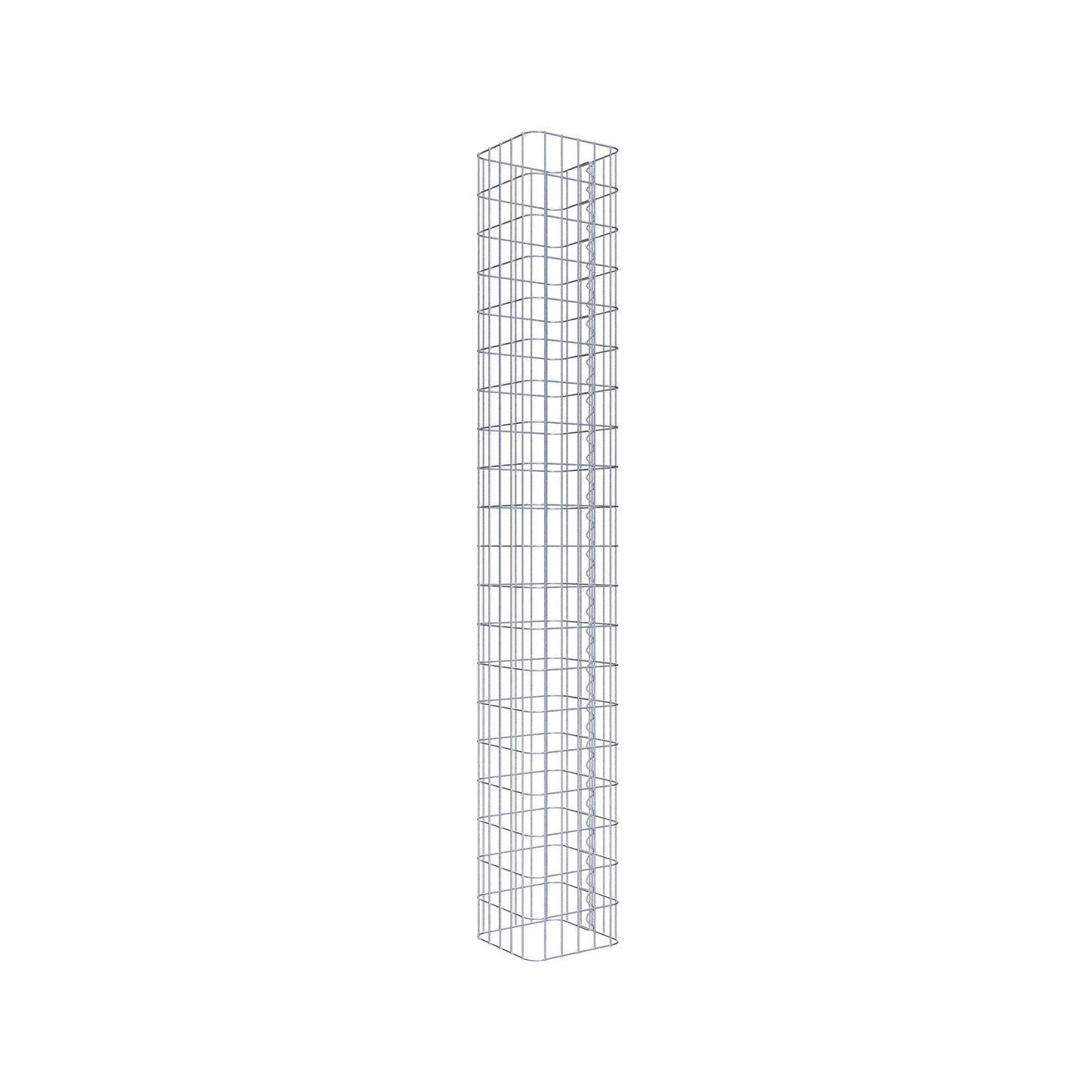 Gabionsøjle, firkantet, varmgalvaniseret, 27 cm x 27 cm, 200 cm højde, MW 5 cm x 10 cm