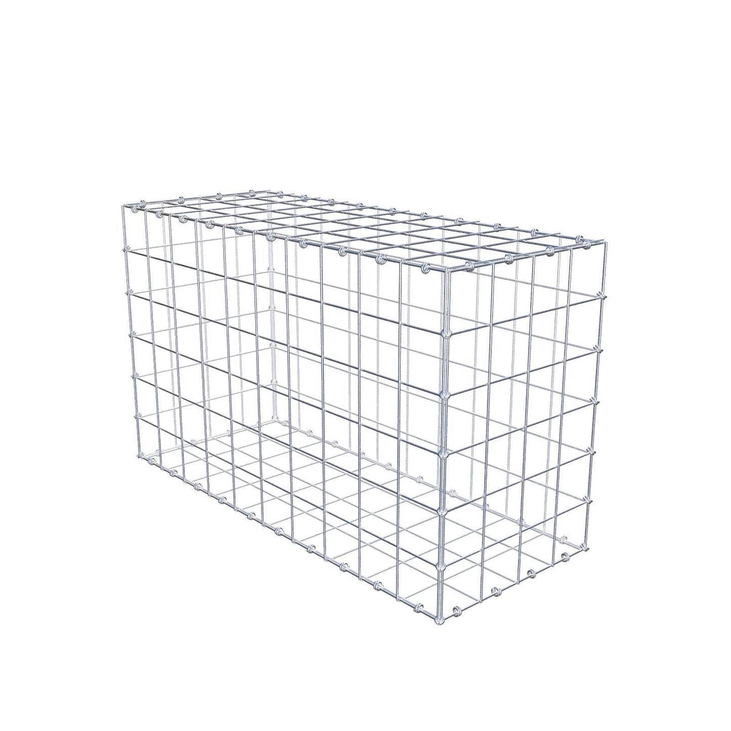 Gabbione 100 cm x 60 cm x 40 cm (L x H x P), maglia 10 x 10 cm, anello a spirale