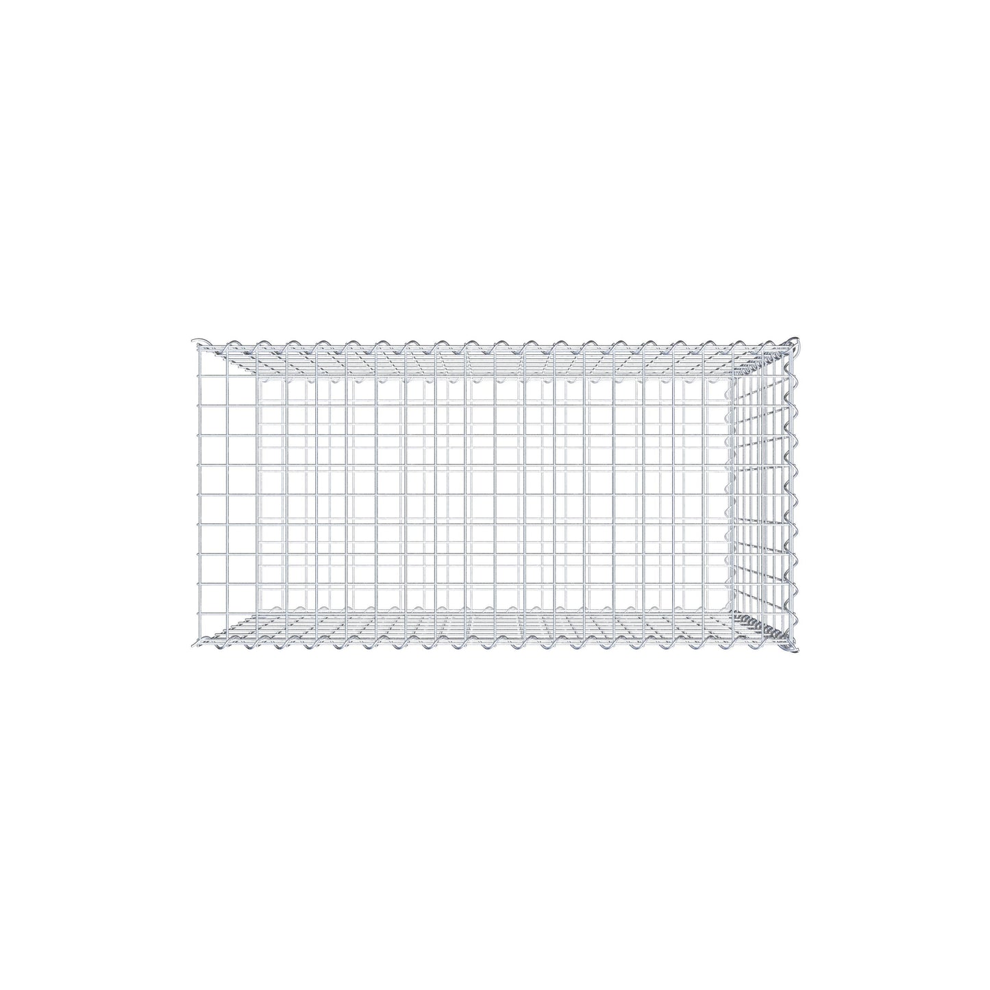 Opvokset gabion type 2 100 cm x 80 cm x 50 cm (L x H x D), maskestørrelse 5 cm x 10 cm, spiral