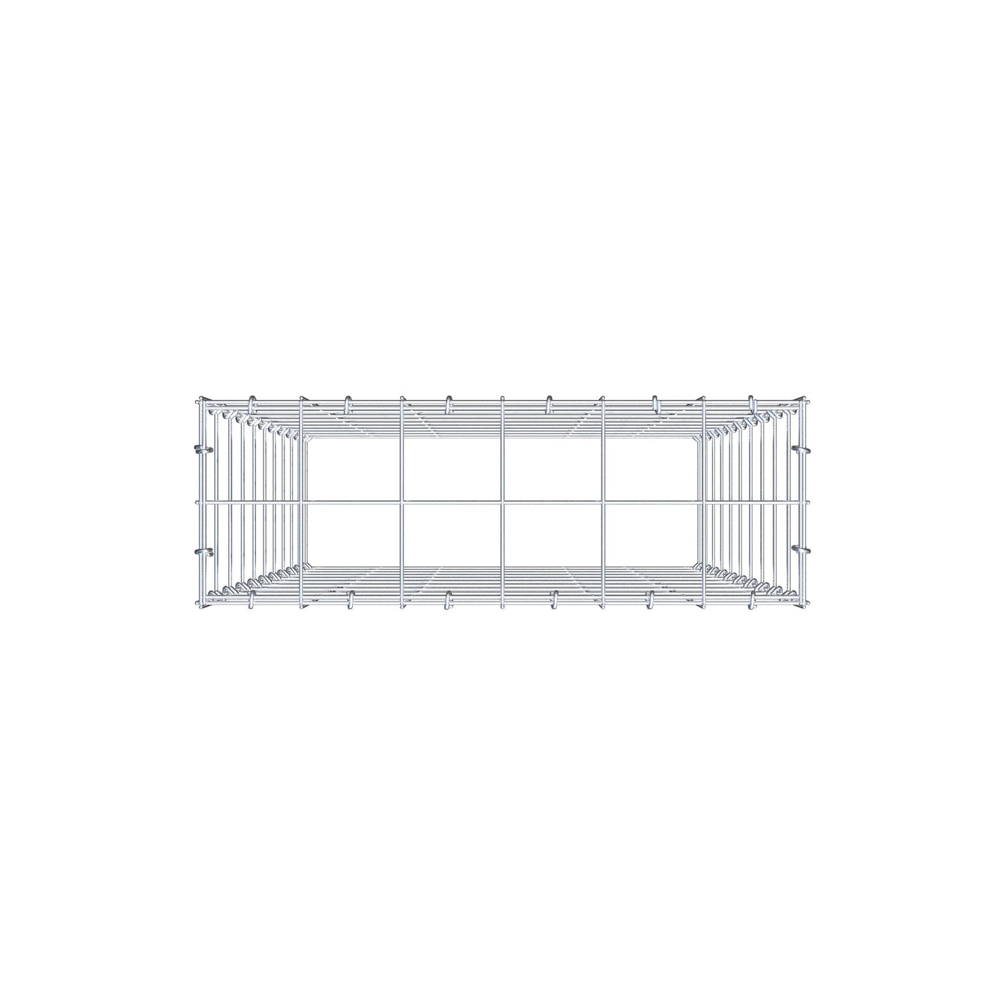 Typ 3 påbyggnadsgabion 100 cm x 60 cm x 20 cm (L x H x D), maskstorlek 10 cm x 10 cm, C-ring