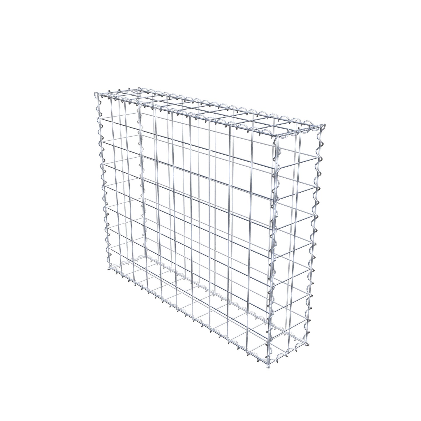 Gabione 100 cm x 80 cm x 20 cm (L x H x T), Maschenweite 10 cm x 10 cm, Spirale