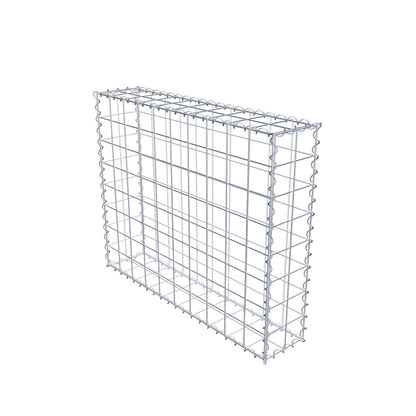 Gabione 100 cm x 80 cm x 20 cm (L x H x T), Maschenweite 10 cm x 10 cm, Spirale