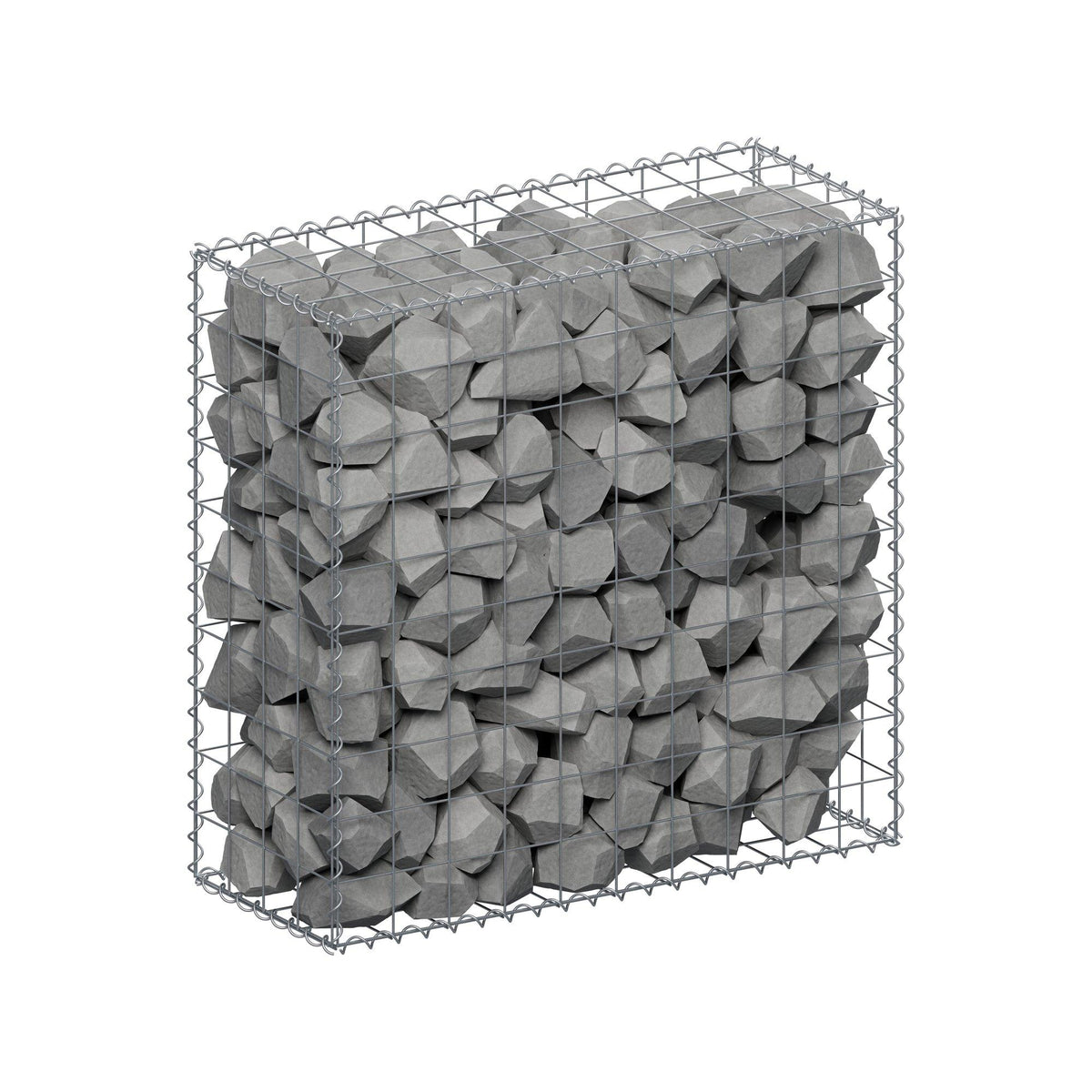 Gabione 100 cm x 100 cm x 40 cm (L x H x T), Maschenweite 10 cm x 10 cm, Spirale