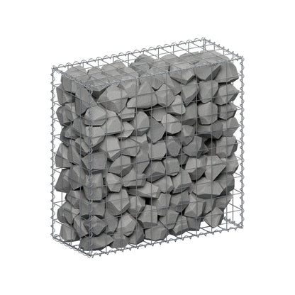 Gabione 100 cm x 100 cm x 40 cm (L x H x T), Maschenweite 10 cm x 10 cm, Spirale