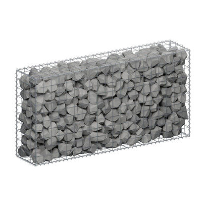 Gabion 200 cm x 100 cm x 40 cm (L x H x D), maskstorlek 10 cm x 10 cm, spiral