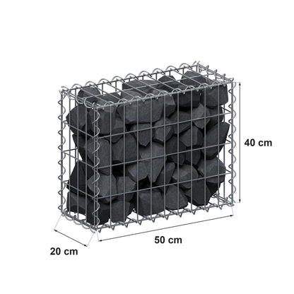 Gabion 50 cm x 40 cm x 20 cm (L x H x D), mesh size 5 cm x 10 cm, spiral