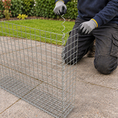 Gabion 100 cm x 80 cm x 20 cm (L x H x D), maskstorlek 5 cm x 5 cm, spiral