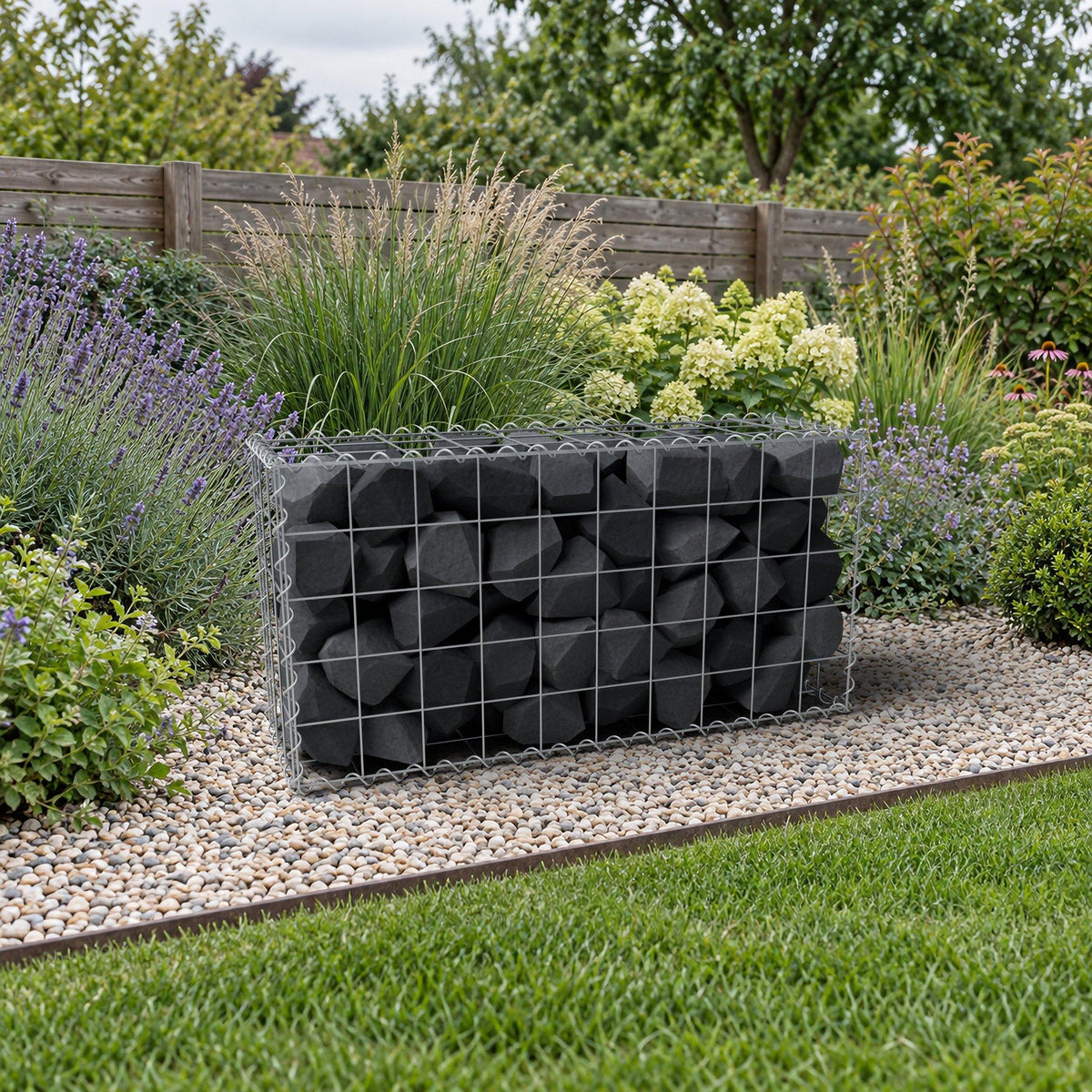 Gabione 100 cm x 50 cm x 30 cm (L x H x T), Maschenweite 10 cm x 10 cm, Spirale