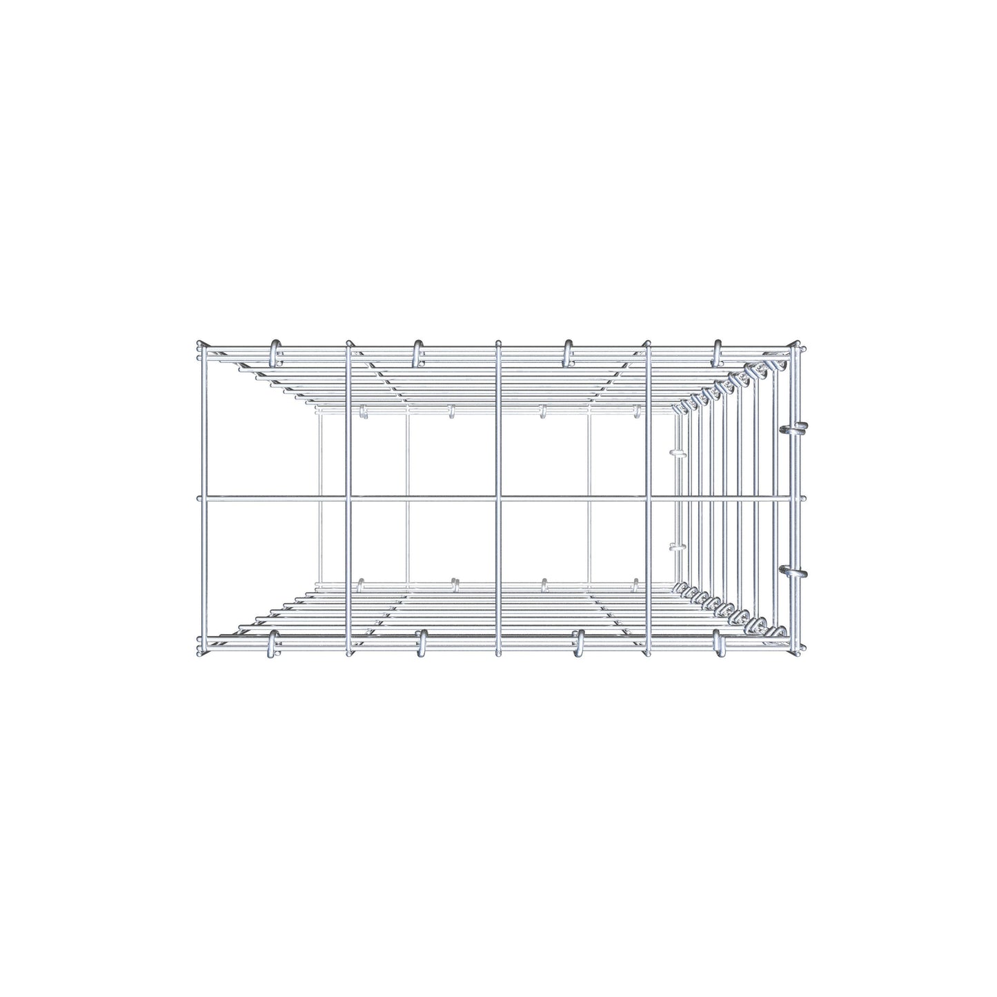 Mounted gabion type 2 80 cm x 40 cm x 20 cm (L x H x D), mesh size 10 cm x 10 cm, C-ring