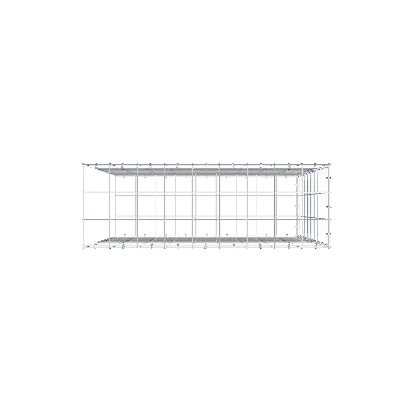 Bevestigbare schanskorf type 2 100 cm x 90 cm x 30 cm (L x H x D), maaswijdte 10 cm x 10 cm, C-ring
