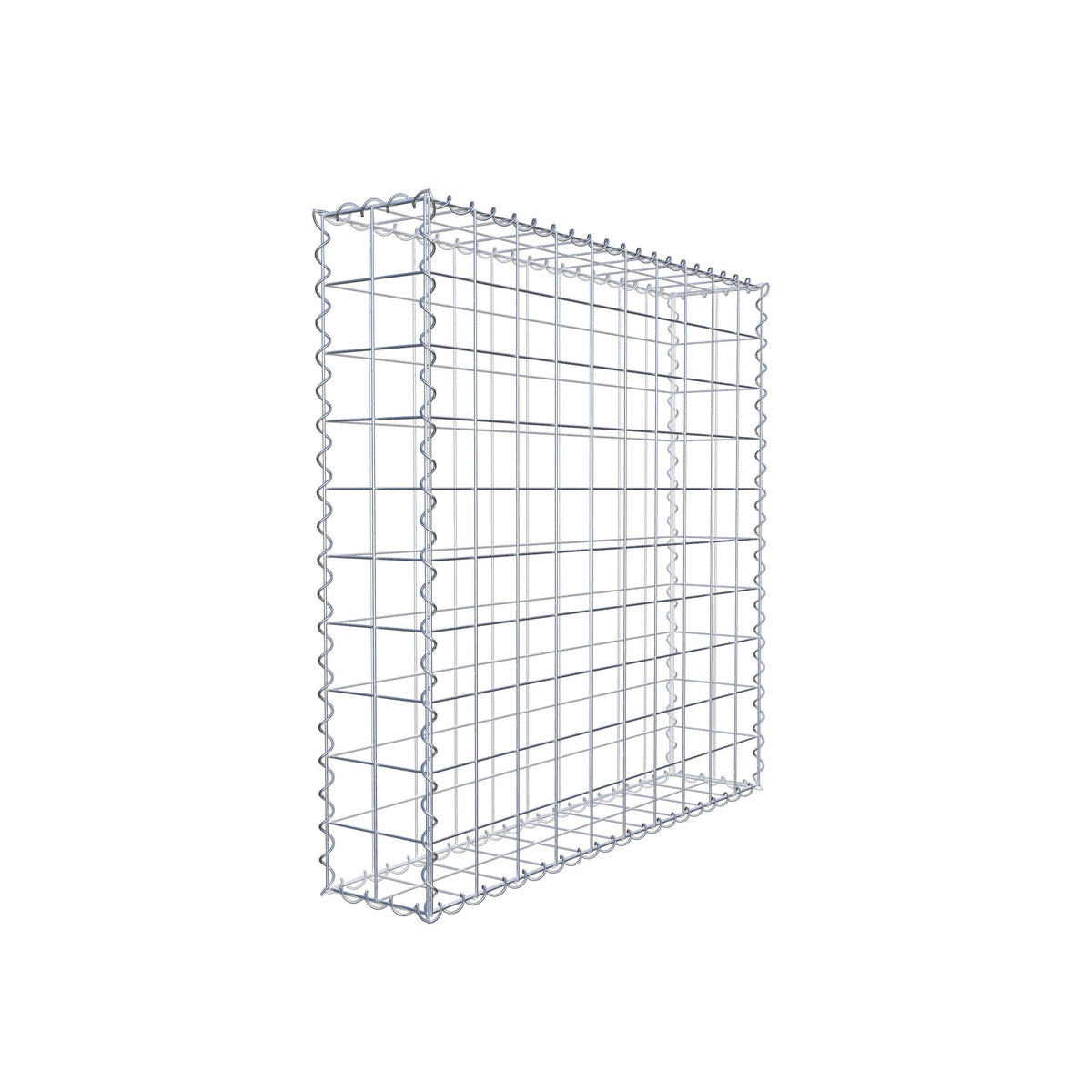 Gabbione 100 cm x 100 cm x 20 cm (L x H x P), maglia 10 cm x 10 cm, spirale