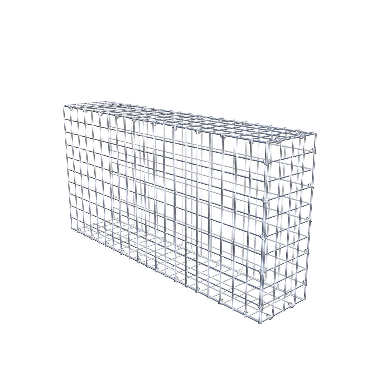 Gavión complementario de tipo 2 100 cm x 50 cm x 20 cm (largo x alto x fondo), malla 5 cm x 5 cm, anillo en C