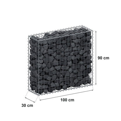 Schanskorf 100 cm x 90 cm x 30 cm (L x H x D), maaswijdte 5 cm x 10 cm, spiraal