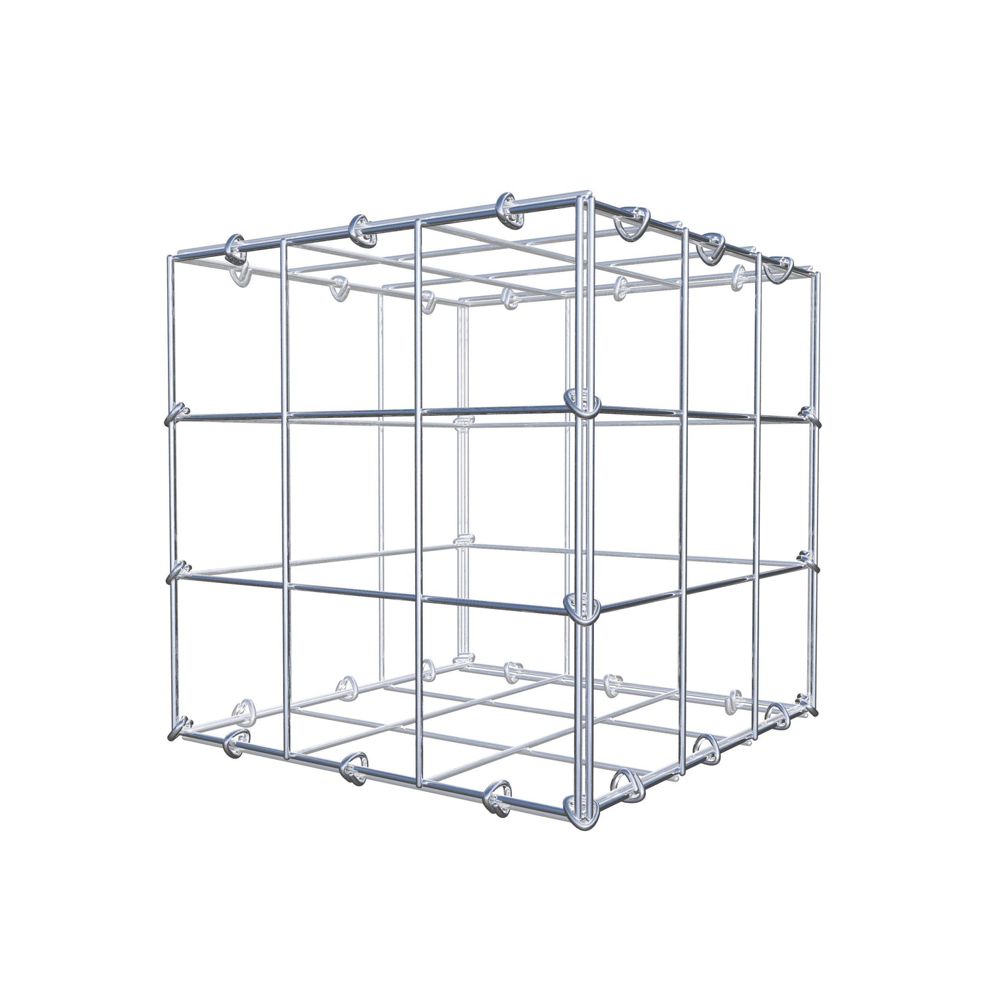 Gabion 30 cm x 30 cm x 30 cm (L x H x D), maskstorlek 10 cm x 10 cm, C-ring