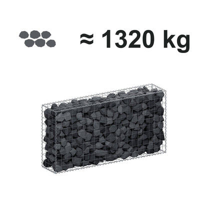 Gabion 200 cm x 100 cm x 40 cm (L x H x D), maskstorlek 10 cm x 10 cm, spiral