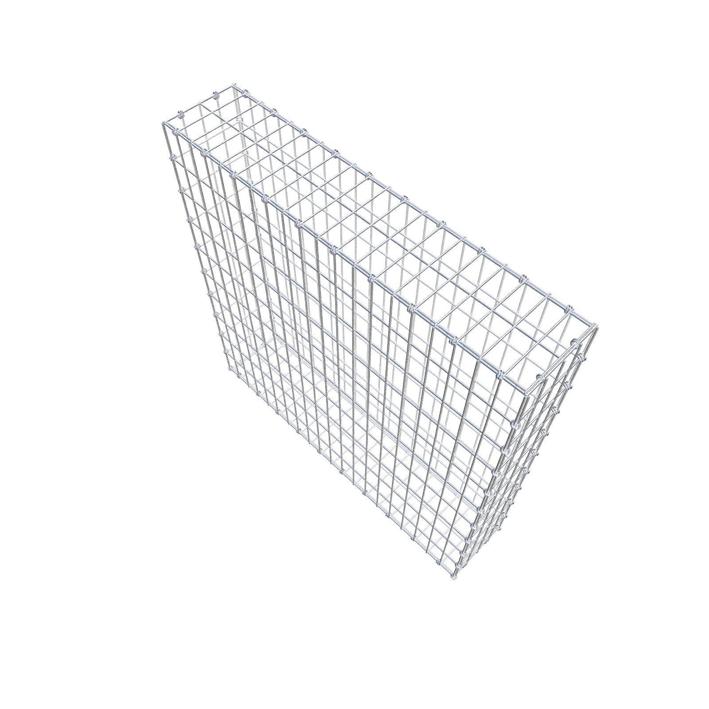 Gabione 100 cm x 100 cm x 20 cm (L x H x T), Maschenweite 5 x 10 cm, Spiralring