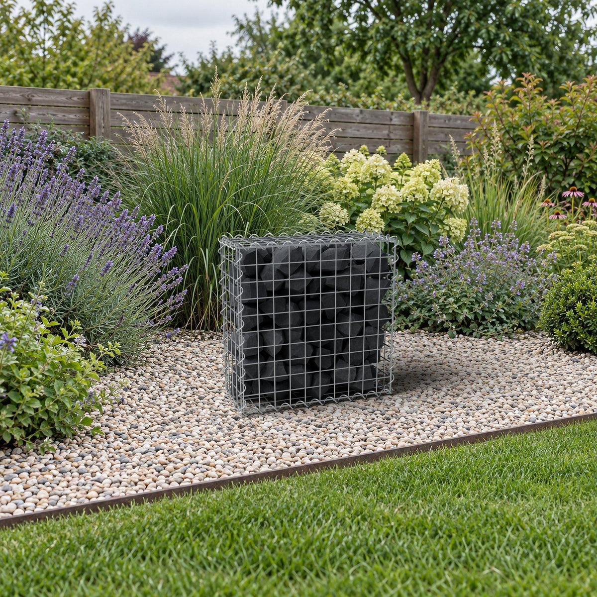 Gabione 50 cm x 50 cm x 20 cm (L x H x T), Maschenweite 5 cm x 5 cm, Spirale