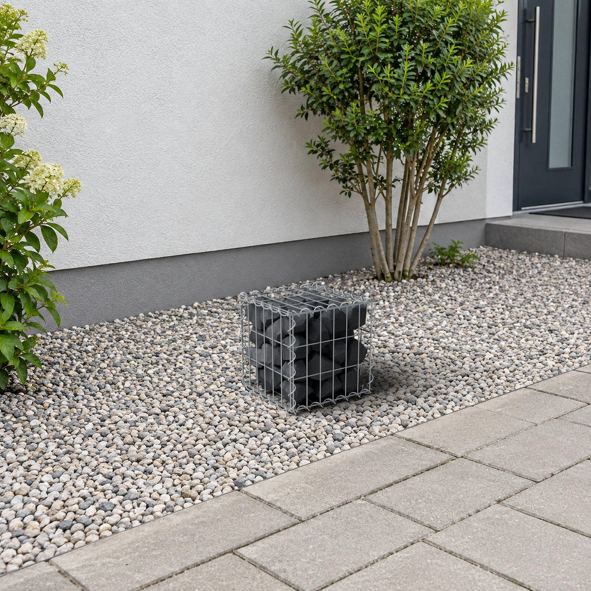 Gabion 30 cm x 30 cm x 30 cm (L x H x D), maskestørrelse 5 cm x 10 cm, spiral