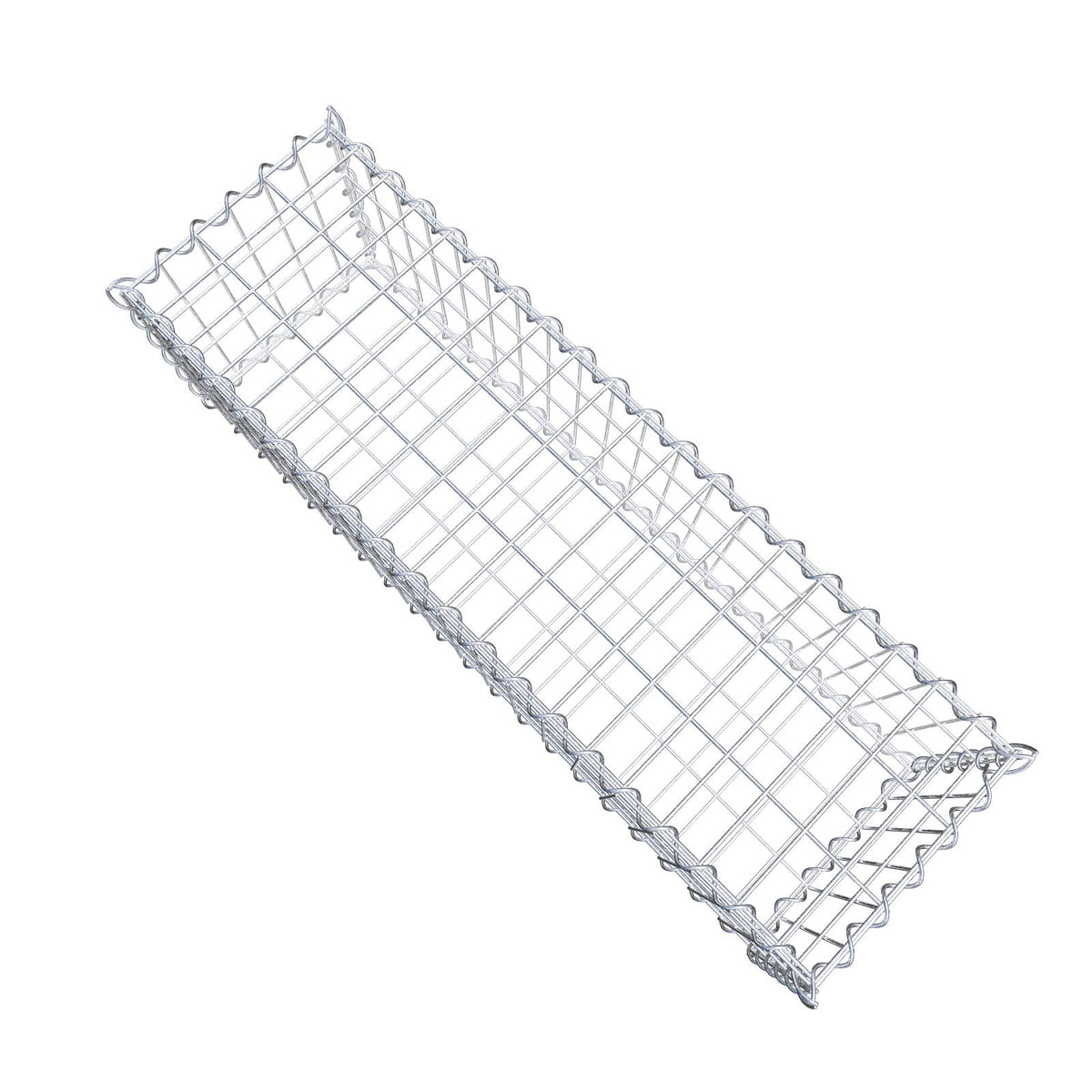 Gabião 100 cm x 30 cm x 30 cm (C x A x P), malhagem 5 cm x 10 cm, espiral