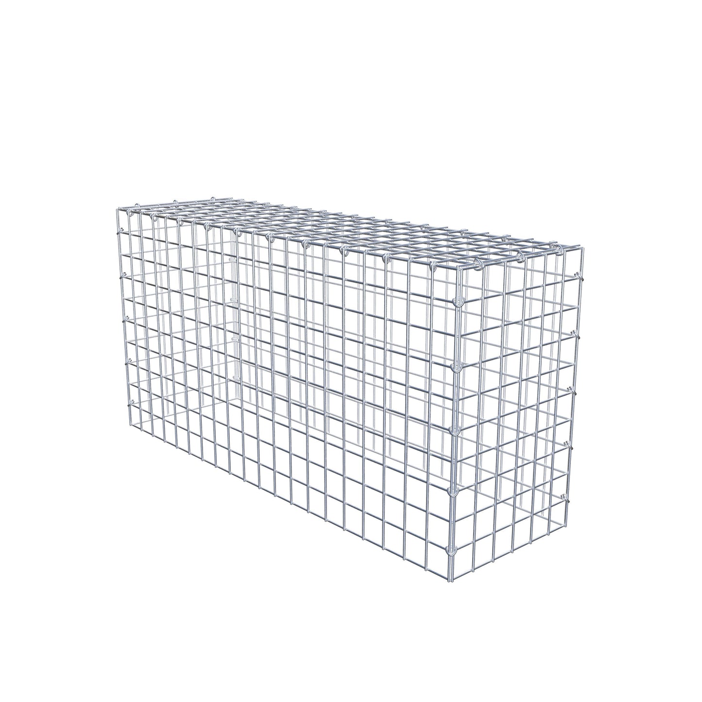 Typ 3 påbyggnadsgabion 100 cm x 50 cm x 30 cm (L x H x D), maskstorlek 5 cm x 5 cm, C-ring