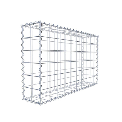 Gabion 100 cm x 60 cm x 20 cm (L x H x D), maskestørrelse 10 cm x 10 cm, spiral