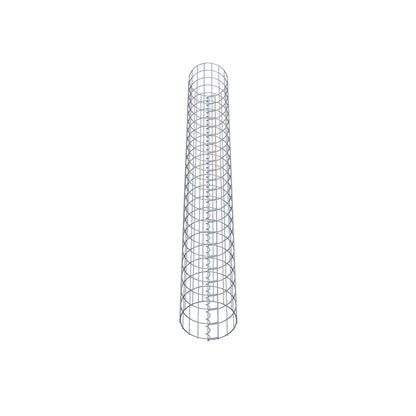 Colonna gabbionata rotonda 27 cm di diametro, 230 cm di altezza, maglia 5 cm x 10 cm