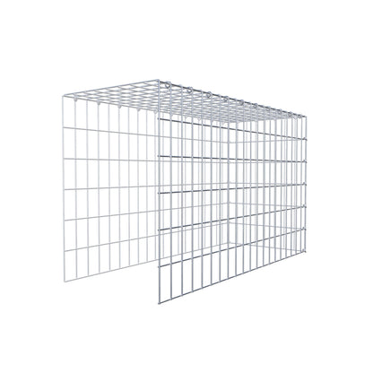 Typ 4 påbyggnadsgabion 100 cm x 60 cm x 40 cm (L x H x D), maskstorlek 5 cm x 10 cm, C-ring