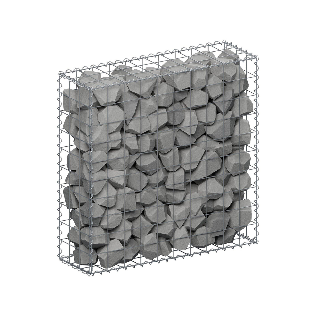 Gabione 100 cm x 100 cm x 30 cm (L x H x T), Maschenweite 10 cm x 10 cm, Spirale