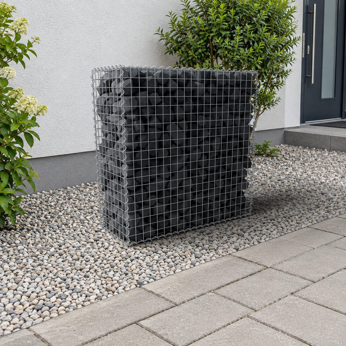 Gabião 100 cm x 100 cm x 40 cm (C x A x P), malhagem 5 cm x 5 cm, espiral