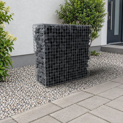 Gabião 100 cm x 100 cm x 40 cm (C x A x P), malhagem 5 cm x 5 cm, espiral