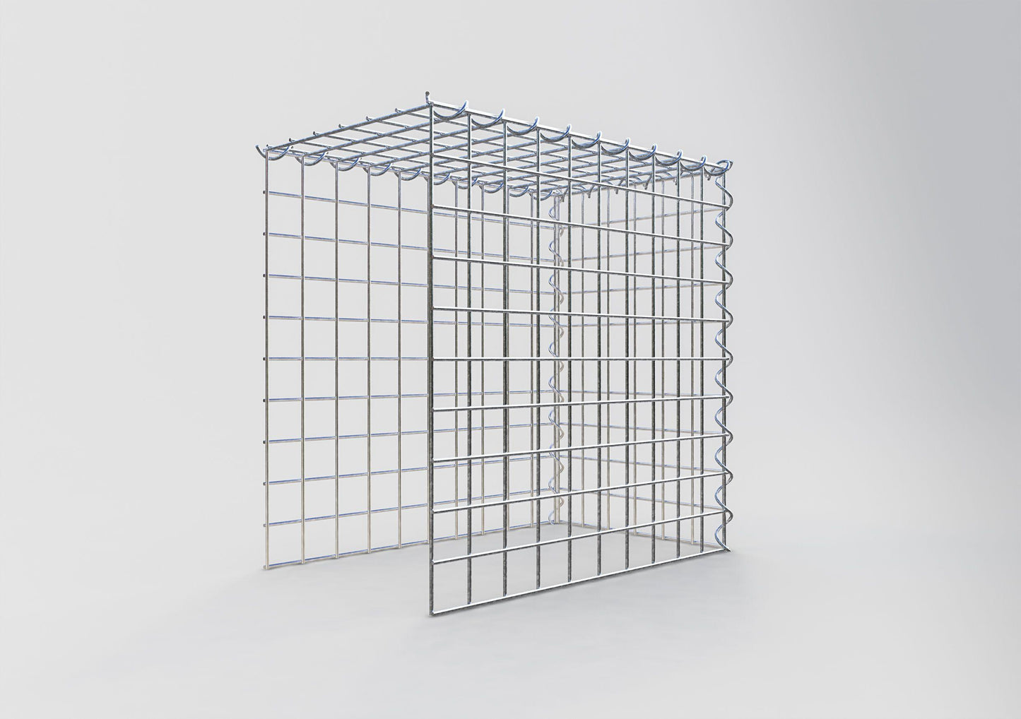 Opvokset gabion type 4 50 cm x 50 cm x 30 cm (L x H x D), maskestørrelse 5 cm x 5 cm, spiral
