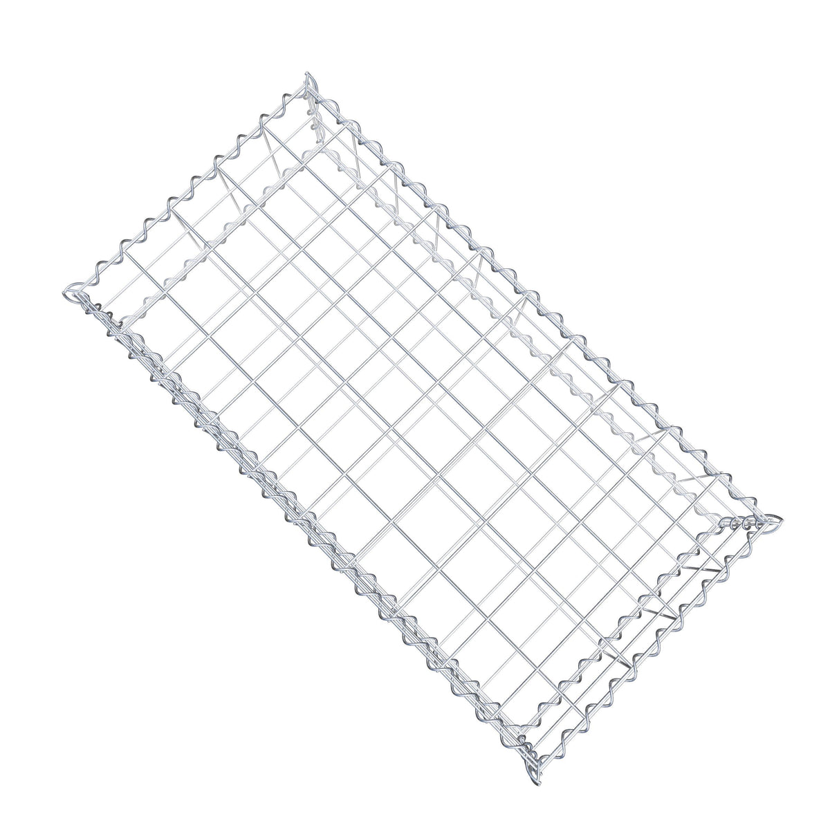 Schanskorf 100 cm x 20 cm x 50 cm (L x H x D), maaswijdte 10 cm x 10 cm, spiraalvormig