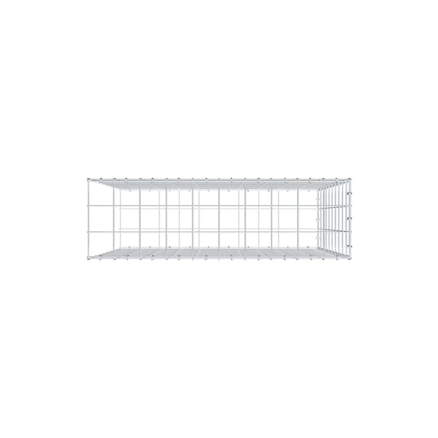 Monteret gabion type 2 100 cm x 100 cm x 30 cm (L x H x D), maskestørrelse 10 cm x 10 cm, C-ring