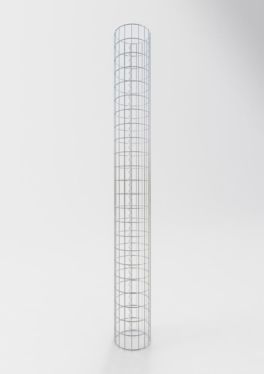Columna de gaviones redonda 27 cm de diámetro, 230 cm de altura, malla 5 cm x 10 cm