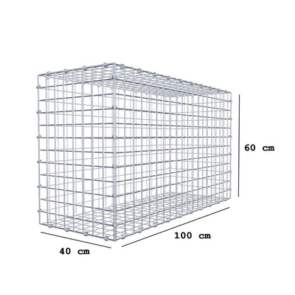 Gabbione 100 cm x 60 cm x 40 cm (L x H x P), maglia 5 x 5 cm, anello a spirale