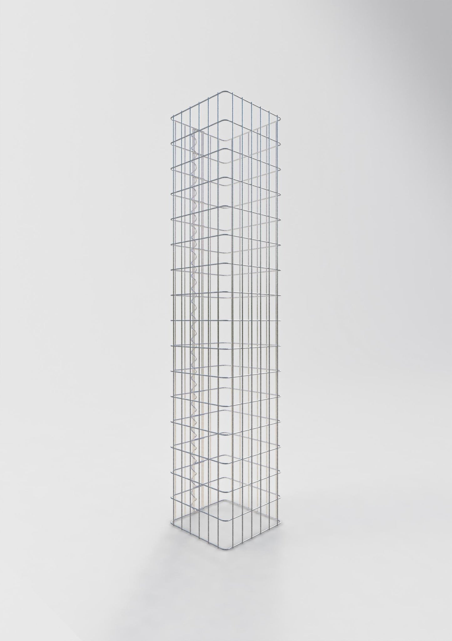 Coluna de gabião quadrada 32 cm x 32 cm, altura 160 cm, PM 5 cm x 5 cm